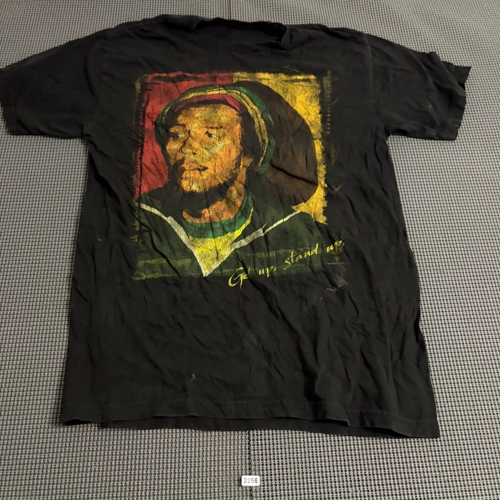 Bob Marley Get Up Stand Up T-Shirt Black Mens Estimated Medium Reggae Tee